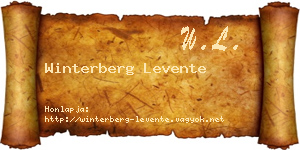 Winterberg Levente névjegykártya